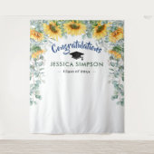 Moderne Zonnebloemen Eucalyptus Fotocabine Achterg Wandkleed (Voorkant)