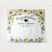 Moderne zonnebloemen Eucalyptus Grad foto achtergr Wandkleed (Voorkant (horizontaal))