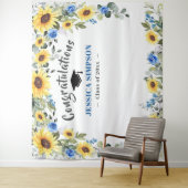 Moderne zonnebloemen Eucalyptus Grad foto achtergr Wandkleed (In situ)