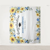 Moderne zonnebloemen Eucalyptus Grad foto achtergr Wandkleed (Voorkant)