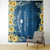 Moderne zonnebloemen Eucalyptus Grad foto achtergr Wandkleed (In situ)