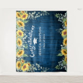 Moderne zonnebloemen Eucalyptus Grad foto achtergr Wandkleed (Voorkant)