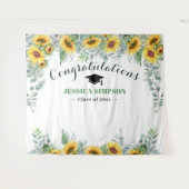 Moderne zonnebloemen Eucalyptus Grad Foto Achtergr Wandkleed (Voorkant (horizontaal))