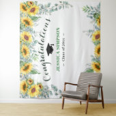 Moderne zonnebloemen Eucalyptus Grad Foto Achtergr Wandkleed (In situ)