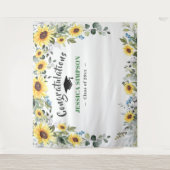 Moderne zonnebloemen Eucalyptus Grad fotobackdrop Wandkleed (Voorkant)