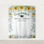 Moderne zonnebloemen eucalyptus roestige foto acht wandkleed (Voorkant)