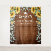 Moderne zonnebloemen eucalyptus rustieke foto acht wandkleed (Voorkant)