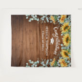 Moderne zonnebloemen Eucalyptus Rustieke Fotobackd Wandkleed (Voorkant (horizontaal))