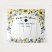 Moderne zonnebloemen Eucalyptus verloop foto achte Wandkleed (Voorkant (horizontaal))