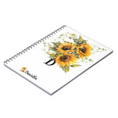 Moderne zonnebloemen geel notitieboek (Linkerzijde)