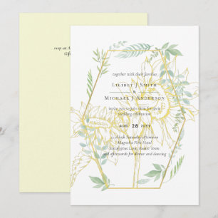 Moderne zonnebloemen Greenery Sage Gold Wedding