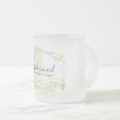 Moderne Zonnebloemen Groene Salie Goud Bruiloft Matglas Koffiemok (Voorkant rechts)