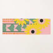 Moderne zonnebloemen houden van harten gepersonali yogamat (Voorkant (horizontaal))