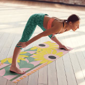 Moderne zonnebloemen houden van harten gepersonali yogamat