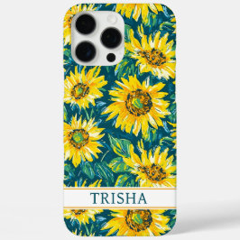 Moderne Zonnebloemen Met Monogram iPhone 16 Pro Max Hoesje