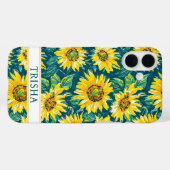 Moderne Zonnebloemen met Monogram Case-Mate iPhone Case (Achterkant (horizontaal))