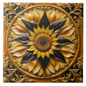 Moderne Zonnebloemen Mooi Collectie Tegeltje (Voorkant)