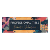 Moderne zonnebloemen — Ontwerp in najaarskleuren Naambadge (Voorkant)