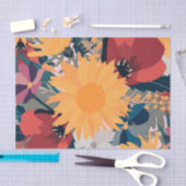 Moderne zonnebloemen — Ontwerp in najaarskleuren Tissuepapier (Craft)