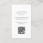 Moderne Zonnebloemen QR code Trendy Blauwgroen Gro Visitekaartje (Achterkant)