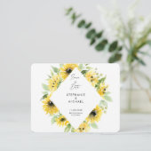 Moderne zonnebloemen Spray Wedding Save the Date (Staand voorkant)