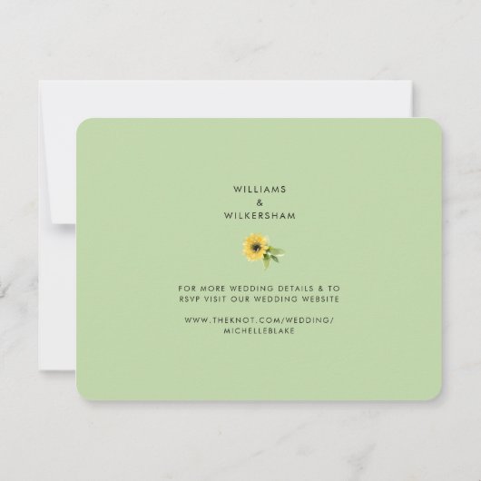 Moderne zonnebloemen Spray Wedding Save the Date (Achterkant)