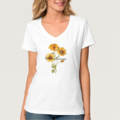 Moderne zonnebloemen waterverf elegante tekst geel t-shirt (Voorkant)