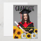 Moderne zonnebloempitten Afstuderen Feestdagenkaart (Voorkant / Achterkant)