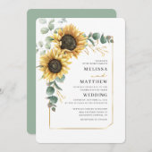 Moderne zonnebloempitten Eucalyptus Weddenschap Kaart (Voorkant / Achterkant)