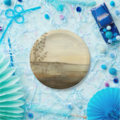 Moderne zonnebrand-olie papieren bordje (Feest)