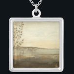 Moderne zonnebrand-olie zilver vergulden ketting<br><div class="desc">Een modern olieschilderij van een landschap van Jennifer Goldberger. De bladeren kruipen aan de zijkant terwijl er een mooie zonsondergang aan de horizon ligt. Een geweldige afdruk die een geweldige aankoop zou betekenen!</div>