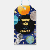 Moderne Zonnestelsel Ruimte Verjaardag Dank u Cadeaulabel (Voorkant)
