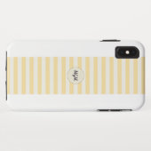 Moderne Zonnige Gele en Crème Gestreepte Monogram Case-Mate iPhone Case (Achterkant (horizontaal))