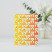 Moderne zonnige gele Tulip Couple illustratie Briefkaart (Staand voorkant)