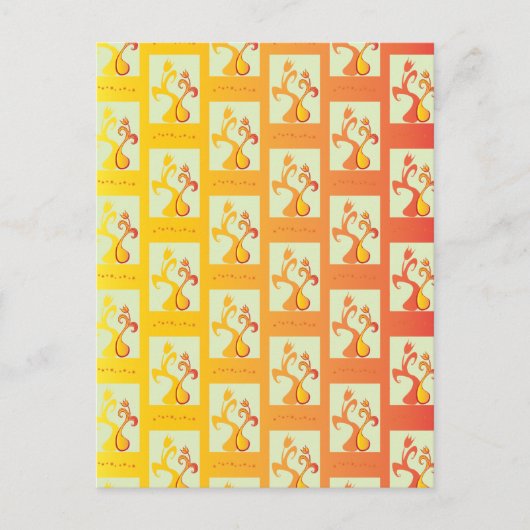 Moderne zonnige gele Tulip Couple illustratie Briefkaart (Voorkant)