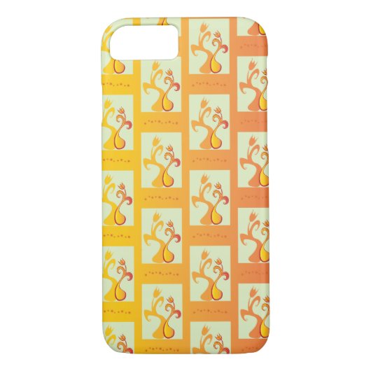 Moderne zonnige gele Tulip Couple illustratie Case-Mate iPhone Case (Achterkant)