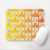 Moderne zonnige gele Tulip Couple illustratie Muismat (Met muis)