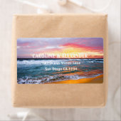 Moderne Zonsondergang Oceaan Tropisch Strand Bruil Etiket (Insitu)