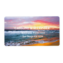 Moderne Zonsondergang Oceaan Tropisch Strand Bruil Etiket