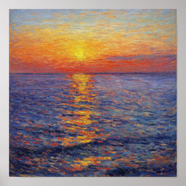 Moderne Zonsondergang Reflectie Muurkunst Appartem Poster