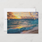 Moderne zonsondergang strand verlichting zomer bru kaart (Achterkant)
