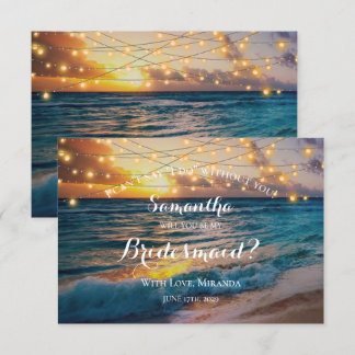 Moderne zonsondergang strand verlichting zomer bru kaart