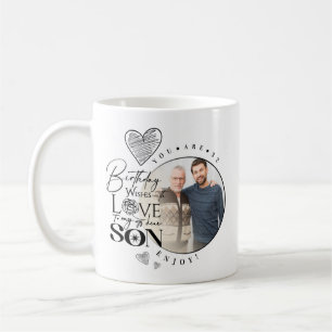 Moderne Zoon, kleinkind Verjaardag Typografie Foto Koffiemok
