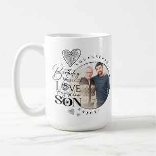 Moderne Zoon, kleinkind Verjaardag Typografie Foto Koffiemok