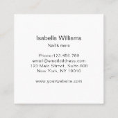 Moderne zout zilverglitternagels vierkante visitekaartje (Achterkant)