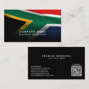 Moderne Zuid-Afrikaanse nationale vlag met QR-code Visitekaartje