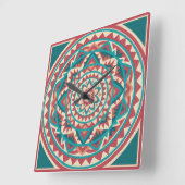 Moderne Zuidwest Mandala Vierkante Klok (Hoek)
