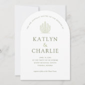 Moderne Zuidwestelijke Cactus bruiloft uitnodiging (Voorkant)