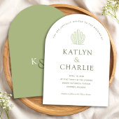 Moderne Zuidwestelijke Cactus bruiloft uitnodiging