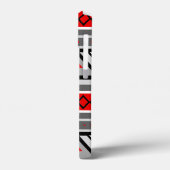 Moderne Zuidwestelijke Geometrische, Rood & Grijs Case-Mate iPhone Case (Achterkant / Links)